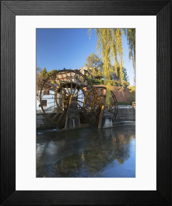 Framed Print : Waterwheels, Lijiang, UNESCO World Heritage Site, Yunnan, China, Asia Framed Print : Waterwheels, Lijiang, UNESCO World Heritage Site, Yunnan, China, Asia