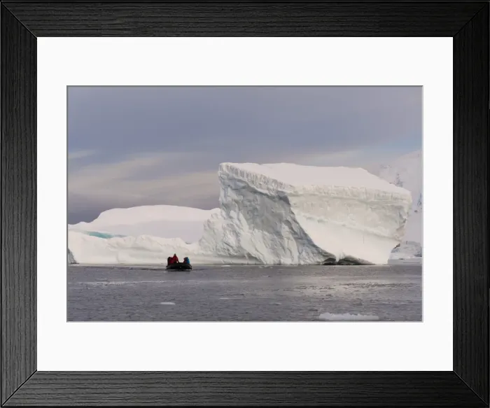 Framed Print : Tourists exploring Skontorp Cove in inflatable boat, Paradise Bay, Antarctica, Polar Framed Print : Tourists exploring Skontorp Cove in inflatable boat, Paradise Bay, Antarctica, Polar