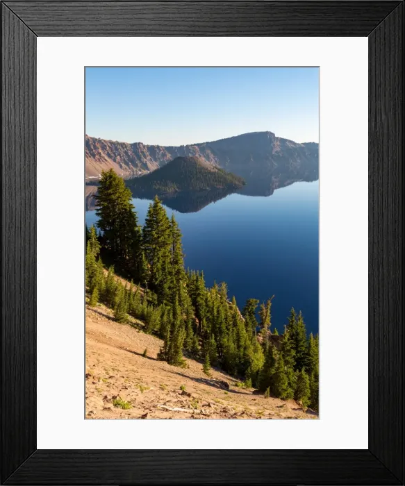 Framed Print : Wizard Island and the still waters of Crater Lake, the deepest lake in the U. S. A Framed Print : Wizard Island and the still waters of Crater Lake, the deepest lake in the U. S. A