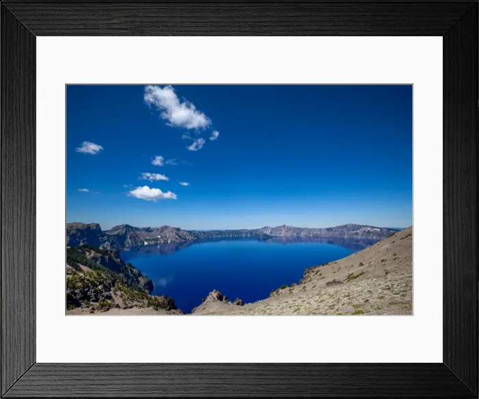 Framed Print : The still waters of Crater Lake, the deepest lake in the U. S. A. part of the Cascade Range Framed Print : The still waters of Crater Lake, the deepest lake in the U. S. A. part of the Cascade Range