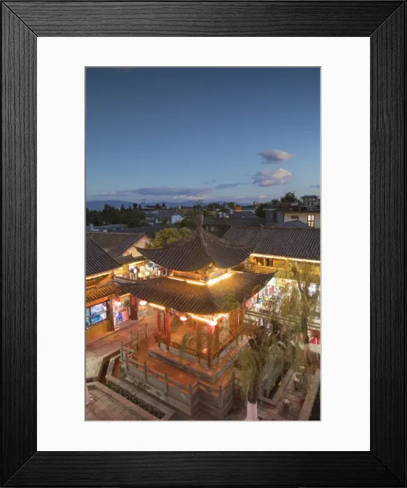 Framed Print : Pavilion near Wu Hua Gate at dusk, Dali, Yunnan, China, Asia Framed Print : Pavilion near Wu Hua Gate at dusk, Dali, Yunnan, China, Asia