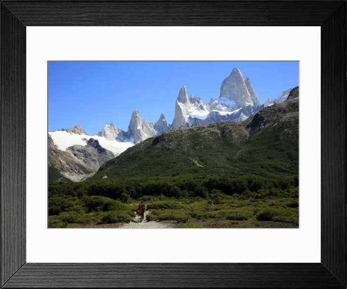 Framed Print : Trekking under Monte Fitz Roy, El Chalten, Argentine Patagonia, Argentina, South America Framed Print : Trekking under Monte Fitz Roy, El Chalten, Argentine Patagonia, Argentina, South America