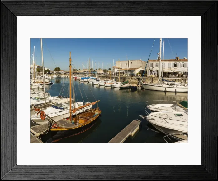 Framed Print : Yachts moored at the Quai de Bernonville in this north coast town, Saint Martin de Re Framed Print : Yachts moored at the Quai de Bernonville in this north coast town, Saint Martin de Re