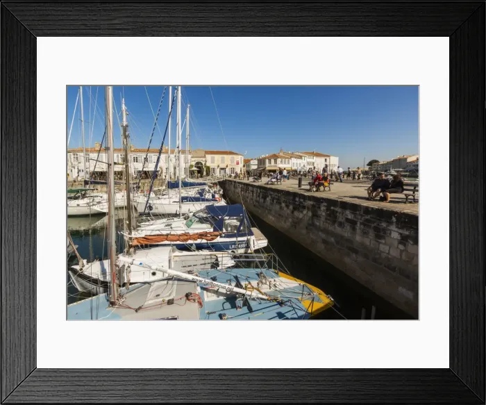 Framed Print : Yachts moored at the Quai de Bernonville in this north coast town, Saint Martin de Re Framed Print : Yachts moored at the Quai de Bernonville in this north coast town, Saint Martin de Re
