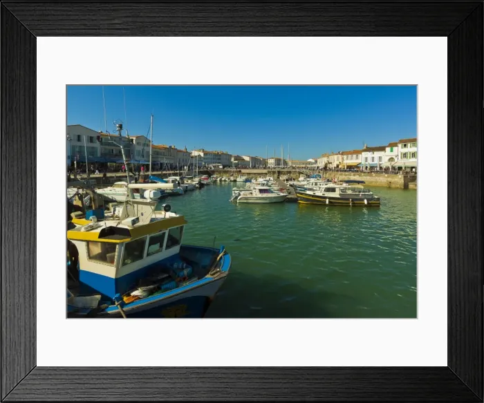 Framed Print : Fishing boats and yachts in the quays at this north coast town, Saint Martin de Re Framed Print : Fishing boats and yachts in the quays at this north coast town, Saint Martin de Re