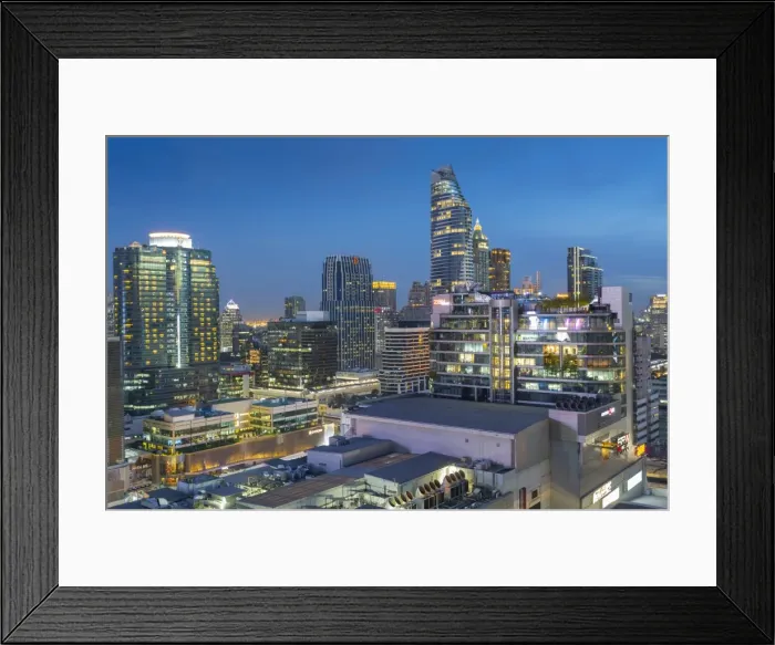 Framed Print : City skyline at dusk from hotel rooftop bar, Bangkok, Thailand, Southeast Asia, Asia Framed Print : City skyline at dusk from hotel rooftop bar, Bangkok, Thailand, Southeast Asia, Asia