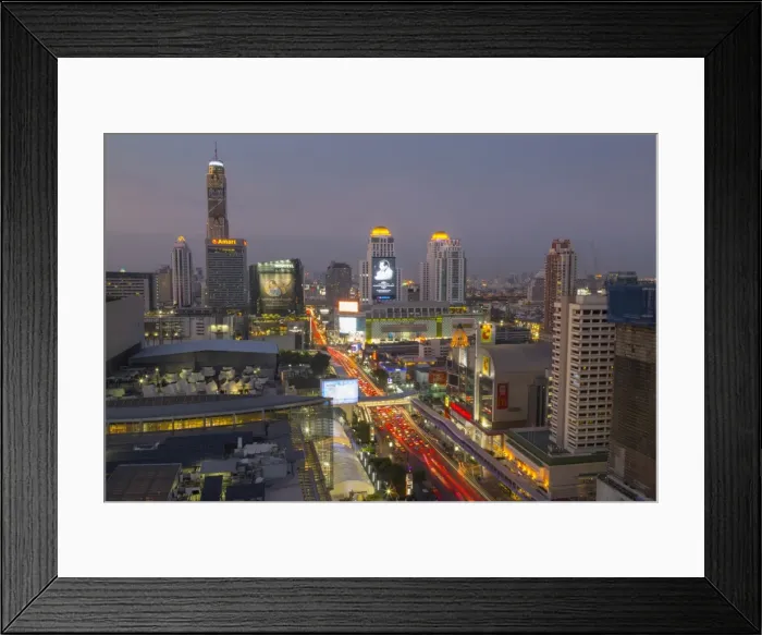Framed Print : Elevated view of city skyline, Bangkok, Thailand, Southeast Asia, Asia Framed Print : Elevated view of city skyline, Bangkok, Thailand, Southeast Asia, Asia