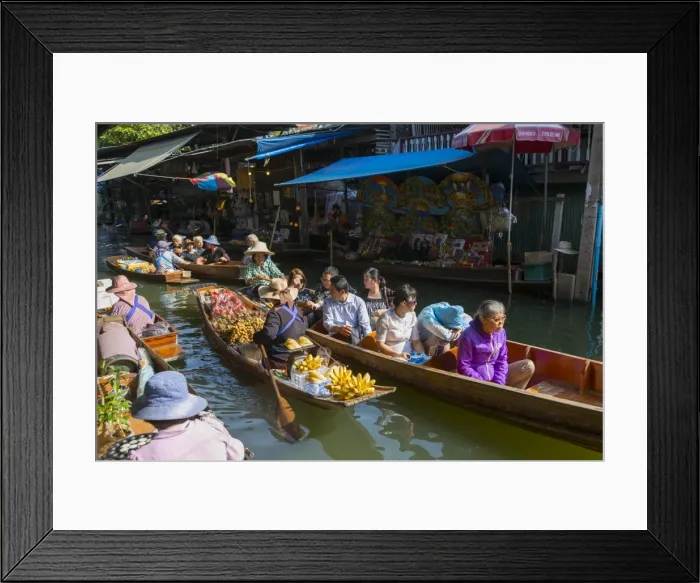 Framed Print : Damnoen Saduak Floating Markets, Bangkok, Thailand, Southeast Asia, Asia Framed Print : Damnoen Saduak Floating Markets, Bangkok, Thailand, Southeast Asia, Asia