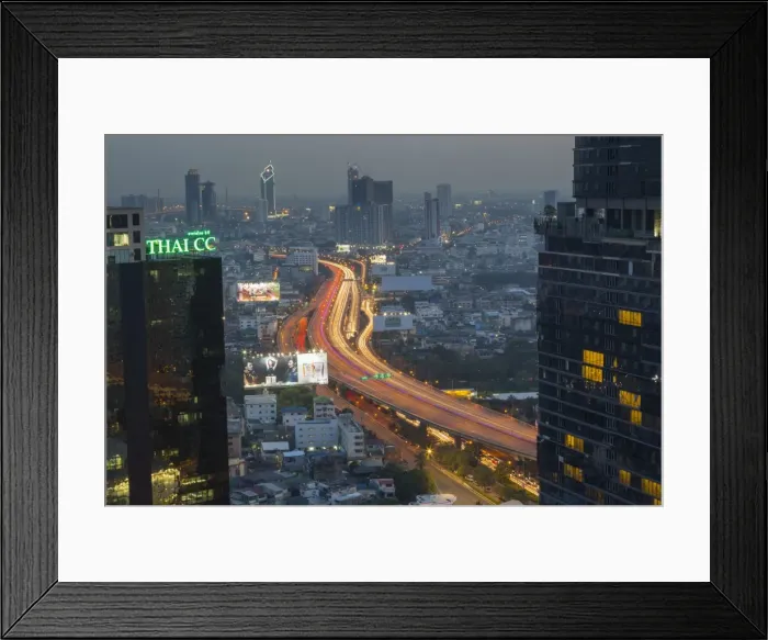 Framed Print : Elevated view of city skyline, Bangkok, Thailand, Southeast Asia, Asia Framed Print : Elevated view of city skyline, Bangkok, Thailand, Southeast Asia, Asia