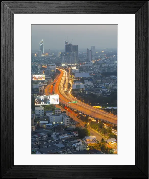 Framed Print : Elevated view of city skyline, Bangkok, Thailand, Southeast Asia, Asia Framed Print : Elevated view of city skyline, Bangkok, Thailand, Southeast Asia, Asia