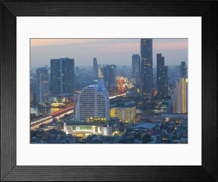 Framed Print : Elevated view of city skyline, Bangkok, Thailand, Southeast Asia, Asia Framed Print : Elevated view of city skyline, Bangkok, Thailand, Southeast Asia, Asia