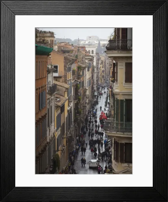 Framed Print : A view down a busy street, Rome, Lazio, Italy, Europe Framed Print : A view down a busy street, Rome, Lazio, Italy, Europe