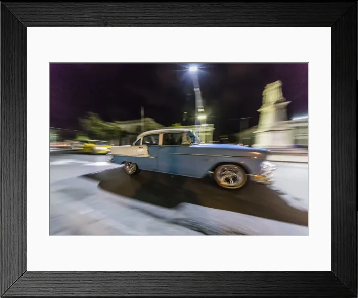 Framed Print : Classic 1955 Chevrolet Bel Air taxi, locally known as almendrones in the town of Cienfuegos