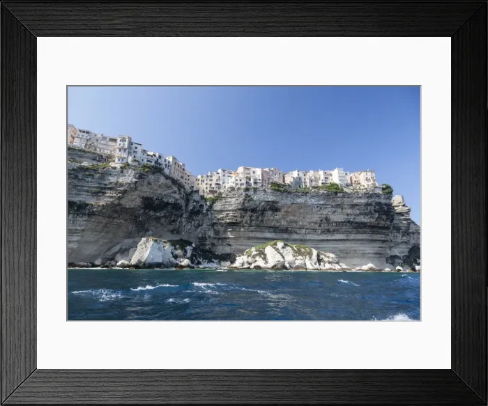 Framed Print : The turquoise sea frames the ancient village perched on the white cliffs, Bonifacio Framed Print : The turquoise sea frames the ancient village perched on the white cliffs, Bonifacio