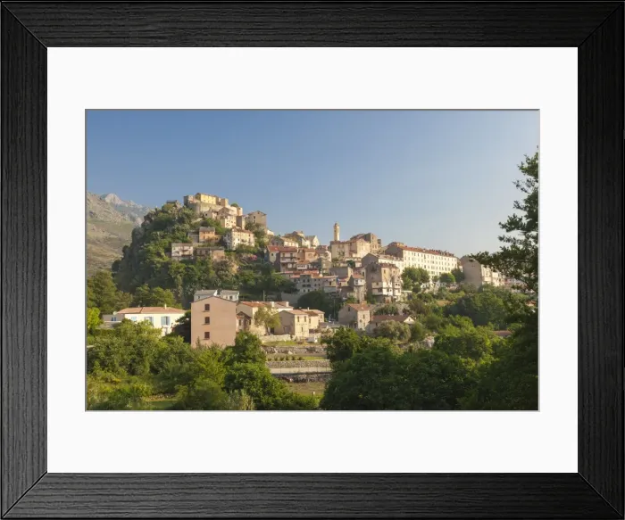 Framed Print : The old citadel of Corte perched on the hill surrounded by mountains, Haute-Corse Framed Print : The old citadel of Corte perched on the hill surrounded by mountains, Haute-Corse