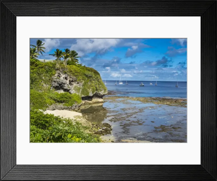 Framed Print : Sailing boats in the harbour of Niue, South Pacific, Pacific Framed Print : Sailing boats in the harbour of Niue, South Pacific, Pacific
