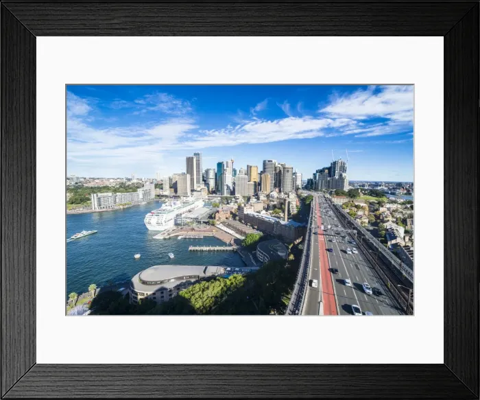 Framed Print : View over Sydney from the harbour bridge, Sydney, New South Wales, Australia, Pacific Framed Print : View over Sydney from the harbour bridge, Sydney, New South Wales, Australia, Pacific