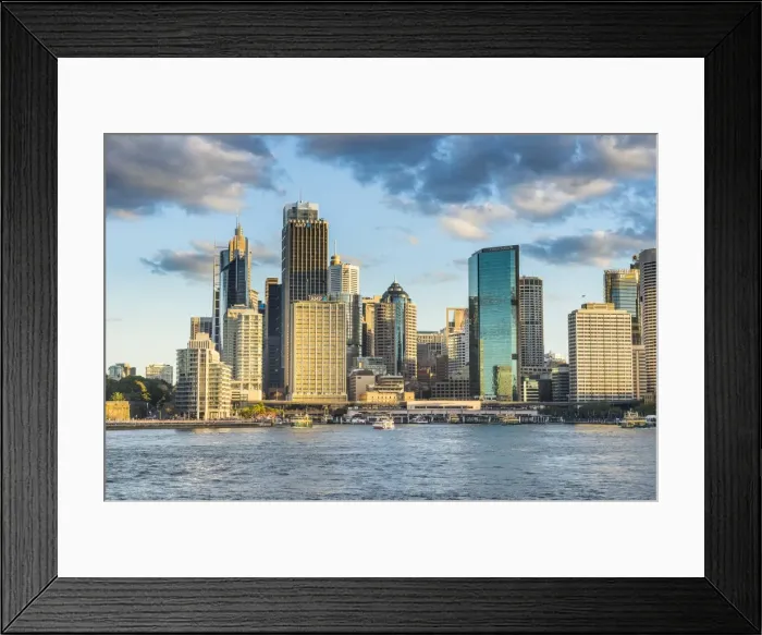 Framed Print : The skyline of Sydney at sunset, New South Wales, Australia, Pacific Framed Print : The skyline of Sydney at sunset, New South Wales, Australia, Pacific