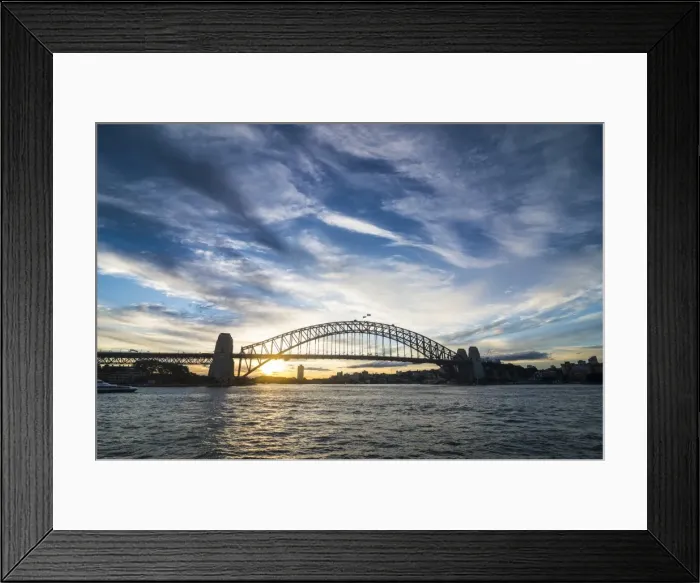 Framed Print : Sydney harbour bridge at sunset, Sydney, New South Wales, Australia, Pacific Framed Print : Sydney harbour bridge at sunset, Sydney, New South Wales, Australia, Pacific