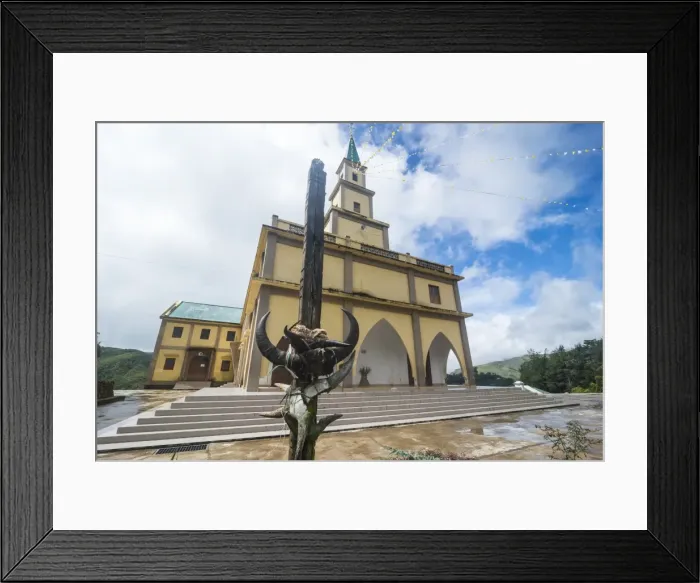 Framed Print : Animal fetish in front of the Church of St. Matthew, Maubisse, East Timor, Southeast Asia Framed Print : Animal fetish in front of the Church of St. Matthew, Maubisse, East Timor, Southeast Asia