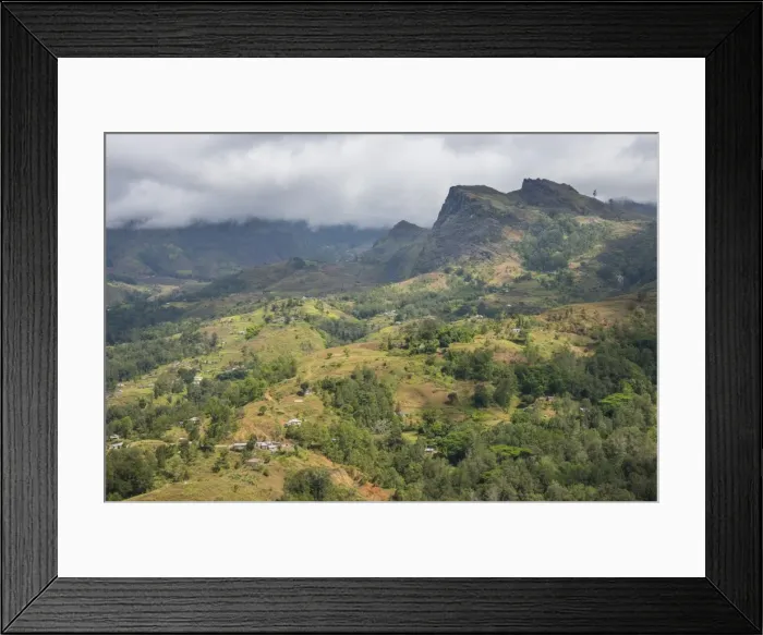 Framed Print : View over the mountains of Maubisse from the Pousada de Maubisse, mountain town of Maubisse Framed Print : View over the mountains of Maubisse from the Pousada de Maubisse, mountain town of Maubisse