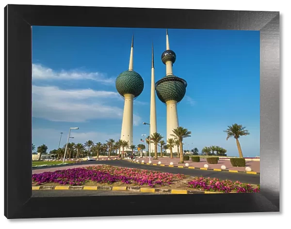 Landmark Kuwait towers in Kuwait City, Kuwait, Middle East