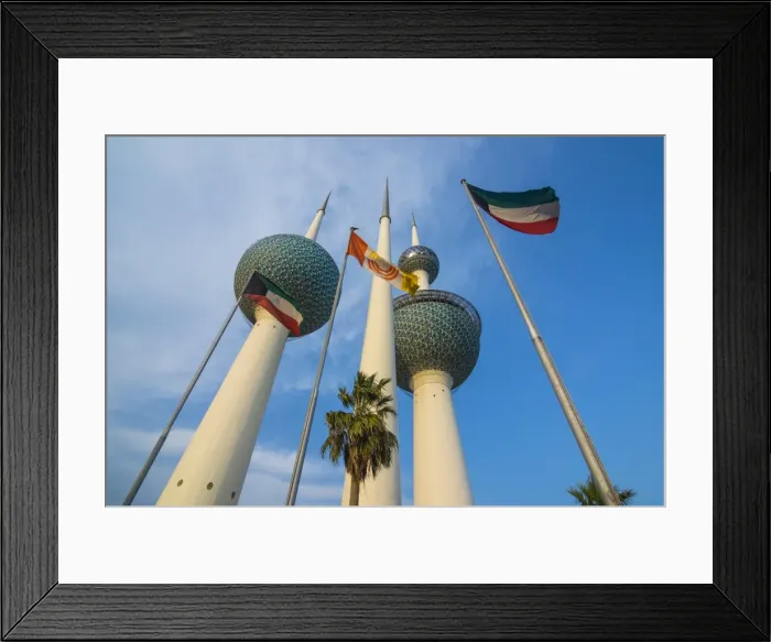 Framed Print : Landmark Kuwait towers in Kuwait City, Kuwait, Middle East Framed Print : Landmark Kuwait towers in Kuwait City, Kuwait, Middle East