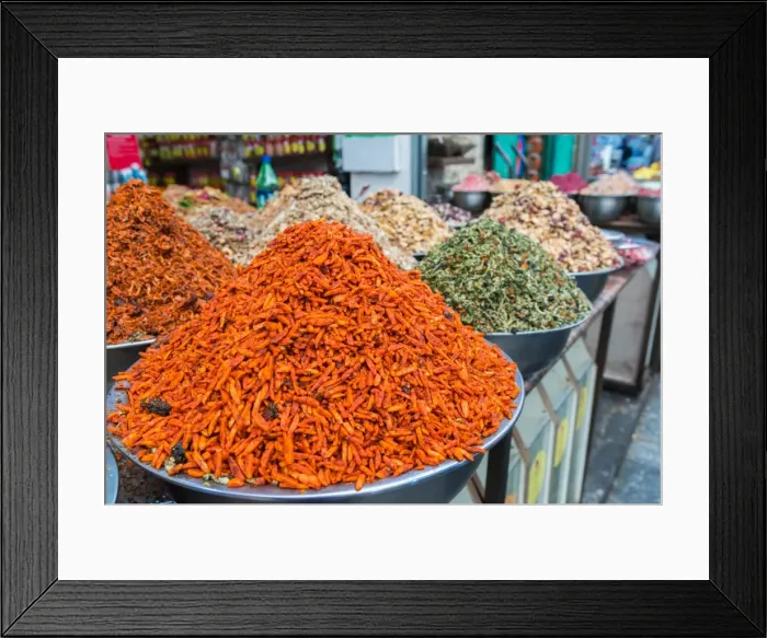 Framed Print : Spices and fruits in a traditional market in Jerusalem, Israel, Middle East Framed Print : Spices and fruits in a traditional market in Jerusalem, Israel, Middle East