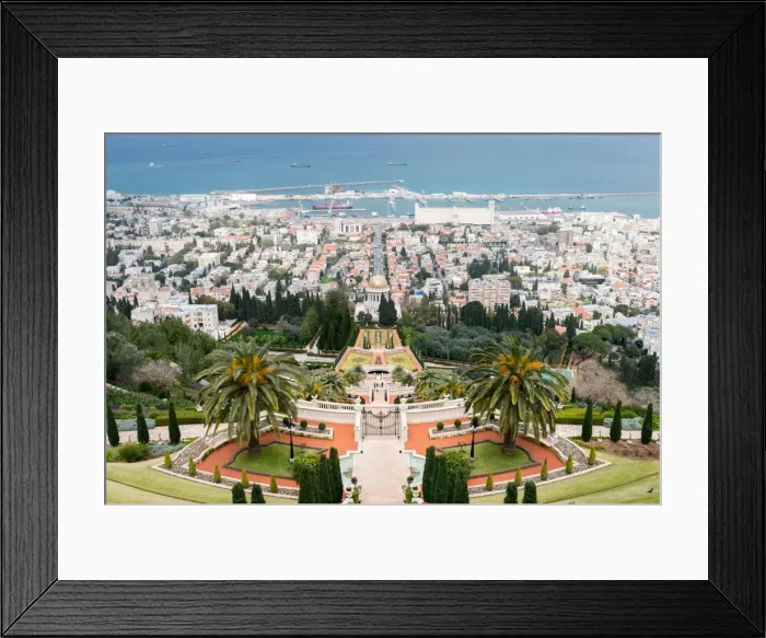 Framed Print : View over the Bahai Gardens, Haifa, Israel, Middle East Framed Print : View over the Bahai Gardens, Haifa, Israel, Middle East