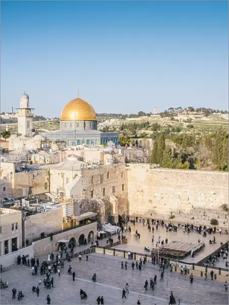 Temple Mount, Dome of the Rock, Redeemer Church and Old City in Jerusalem, Israel
