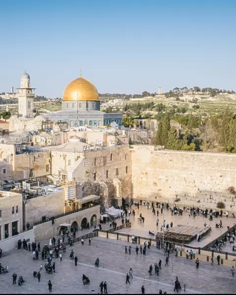 Temple Mount, Dome of the Rock, Redeemer Church and Old City in Jerusalem, Israel