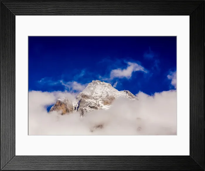 Framed Print : Peak of Mount Everest peeking through the clouds, Sagarmartha National Park, UNESCO Framed Print : Peak of Mount Everest peeking through the clouds, Sagarmartha National Park, UNESCO