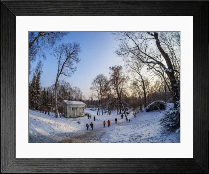 Framed Print : Royal Baths Park at winter time, Warsaw, Masovian Voivodeship, Poland, Europe