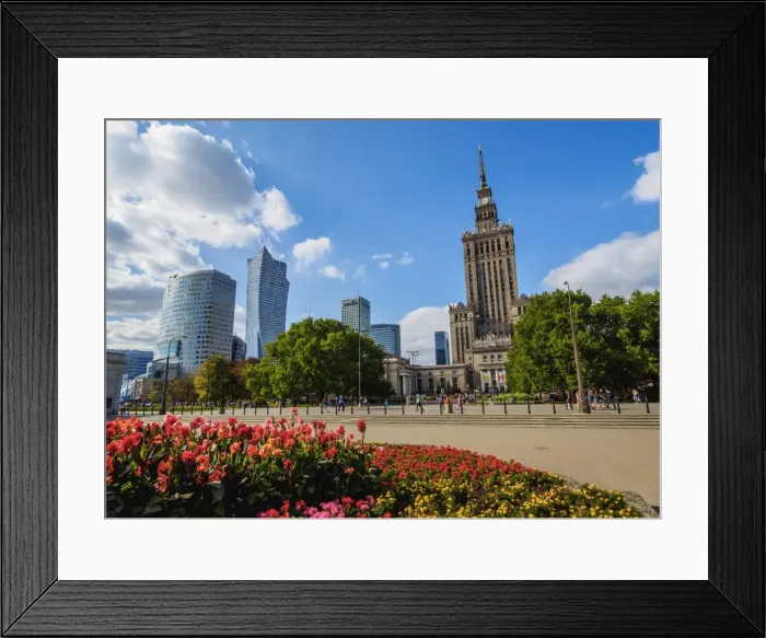 Framed Print : Skyscrapers with Palace of Culture and Science, City Centre, Warsaw, Masovian Voivodeship Framed Print : Skyscrapers with Palace of Culture and Science, City Centre, Warsaw, Masovian Voivodeship