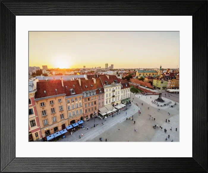 Framed Print : Elevated view of the Castle Square and Krakowskie Przedmiescie Street, Old Town, Warsaw Framed Print : Elevated view of the Castle Square and Krakowskie Przedmiescie Street, Old Town, Warsaw