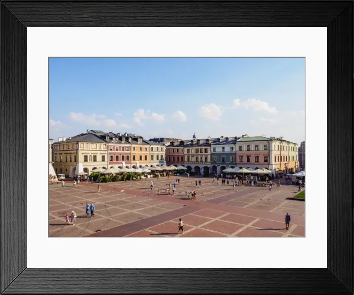 Framed Print : Colourful houses on the Market Square, Old Town, UNESCO World Heritage Site, Zamosc Framed Print : Colourful houses on the Market Square, Old Town, UNESCO World Heritage Site, Zamosc