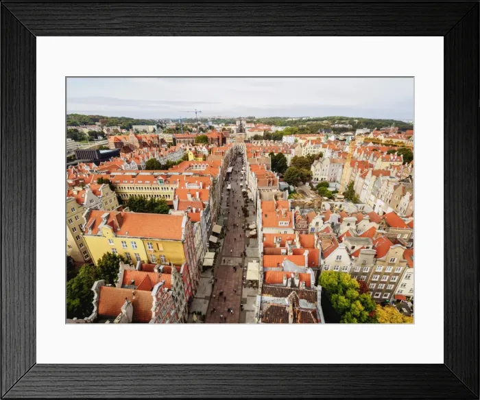 Framed Print : Elevated view of the Long Street, Old Town, Gdansk, Pomeranian Voivodeship, Poland Framed Print : Elevated view of the Long Street, Old Town, Gdansk, Pomeranian Voivodeship, Poland