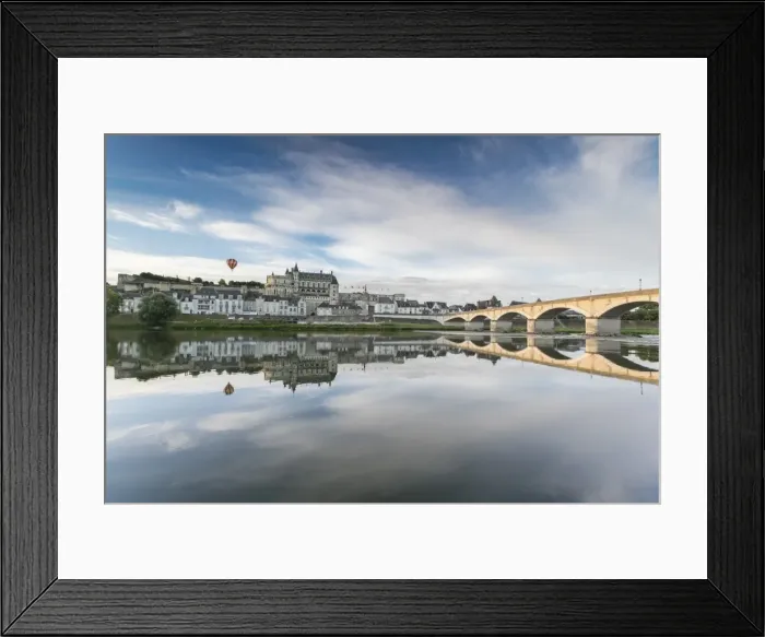 Framed Print : Hot-air balloon in the sky above the castle, Amboise, Indre-et-Loire, Loire Valley Framed Print : Hot-air balloon in the sky above the castle, Amboise, Indre-et-Loire, Loire Valley