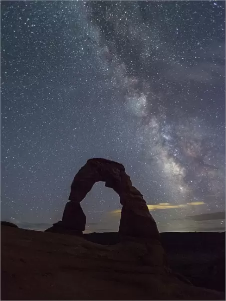 Milky Way above Delicate Arch, Arches National Park, Moab, Grand County, Utah, United