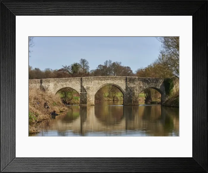 Framed Print : Fishermen next to Teston Bridge over the River Medway, originally built in 14th century Framed Print : Fishermen next to Teston Bridge over the River Medway, originally built in 14th century