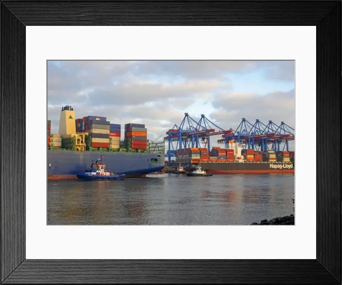 Framed Print : Container terminal Altenwerder, Hamburg, Germany, Europe Framed Print : Container terminal Altenwerder, Hamburg, Germany, Europe