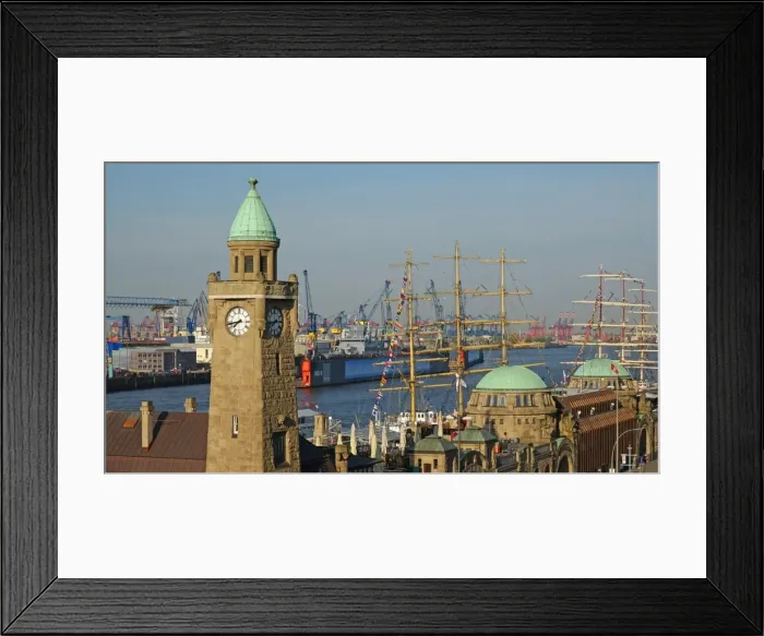 Framed Print : Landing Stages, Elbe River, Hamburg, Germany, Europe Framed Print : Landing Stages, Elbe River, Hamburg, Germany, Europe