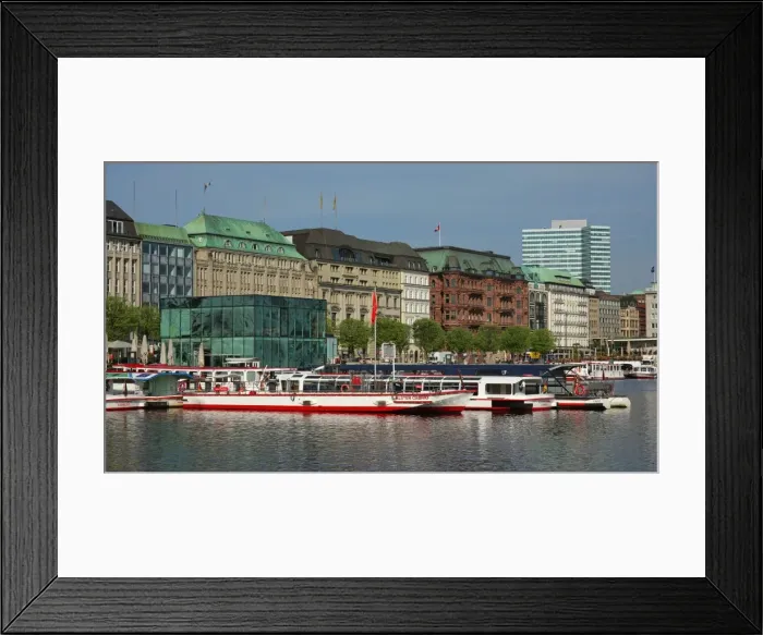 Framed Print : Jungfernstieg at Binnenalster, Hamburg, Germany, Europe Framed Print : Jungfernstieg at Binnenalster, Hamburg, Germany, Europe