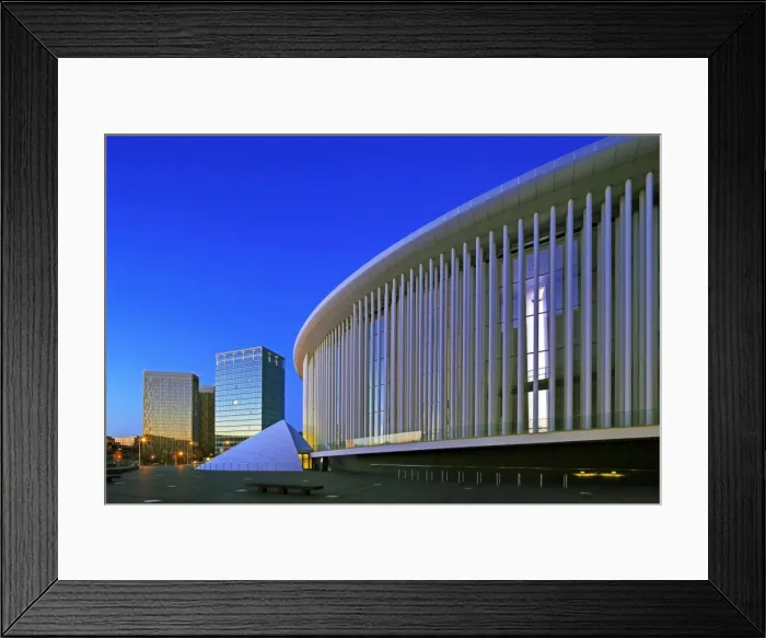 Framed Print : European Court of Justice and New Philharmonic Hall on Kirchberg in Luxembourg City Framed Print : European Court of Justice and New Philharmonic Hall on Kirchberg in Luxembourg City