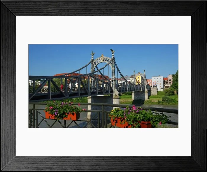 Framed Print : Salzach Bridge, Laufen on Salzach River, Upper Bavaria, Bavaria, Germany, Europe Framed Print : Salzach Bridge, Laufen on Salzach River, Upper Bavaria, Bavaria, Germany, Europe