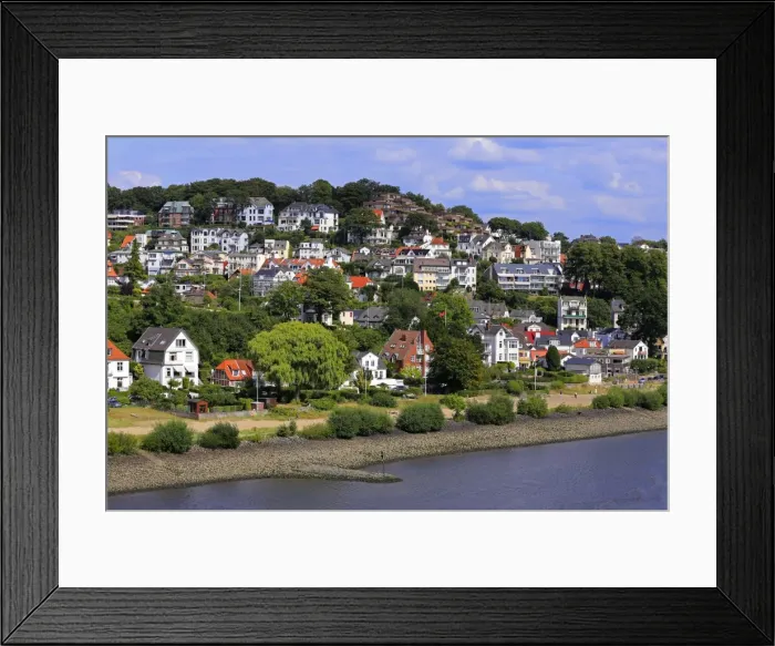 Framed Print : Blankenese at the Banks of River Elbe, Hamburg, Germany, Europe Framed Print : Blankenese at the Banks of River Elbe, Hamburg, Germany, Europe