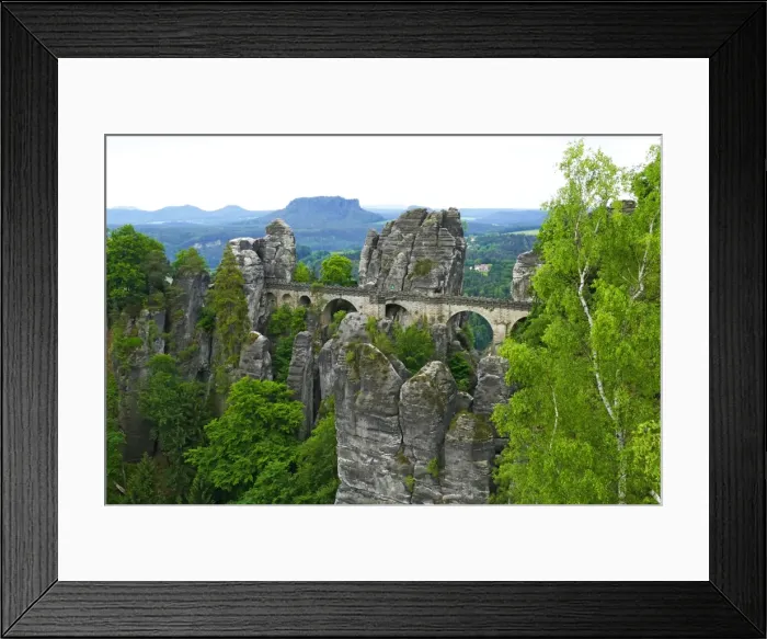Framed Print : Bastei Bridge on Bastei Rock Formation near Rathen, Saxon Switzerland, Saxony, Germany Framed Print : Bastei Bridge on Bastei Rock Formation near Rathen, Saxon Switzerland, Saxony, Germany