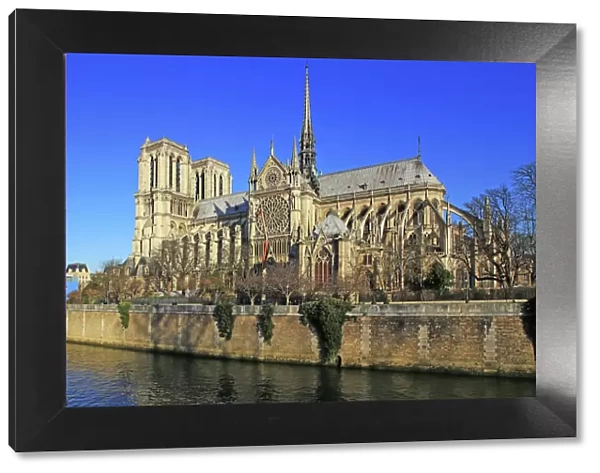 Seine River with Notre Dame Cathedral, UNESCO World Heritage Site, Paris, Ile de France