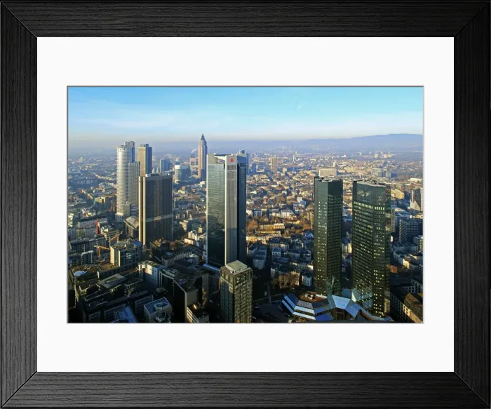 Framed Print : View from Maintower to Financial District, Frankfurt am Main, Hesse, Germany, Europe Framed Print : View from Maintower to Financial District, Frankfurt am Main, Hesse, Germany, Europe