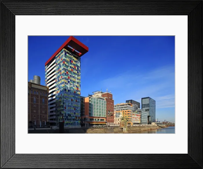 Framed Print : Media Harbour in Dusseldorf, North Rhine-Westphalia, Germany, Europe Framed Print : Media Harbour in Dusseldorf, North Rhine-Westphalia, Germany, Europe